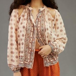 Anthropologie Forever That Girl Cold Shoulder Blouse NWT Size X-Large